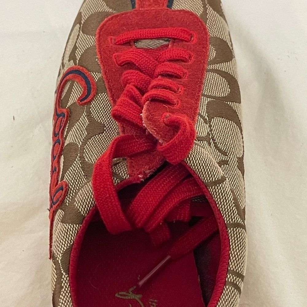 Coach Women's Red Logo Slip-On Sneakers - Picture 4 of 8
